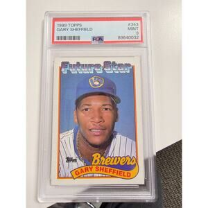 Gary Sheffield #343 Future Star - 1989 Topps Baseball - Milwaukee Brewers MINT 9